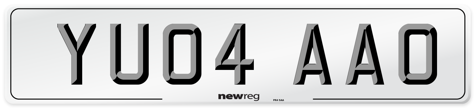 YU04 AAO Number Plate from New Reg